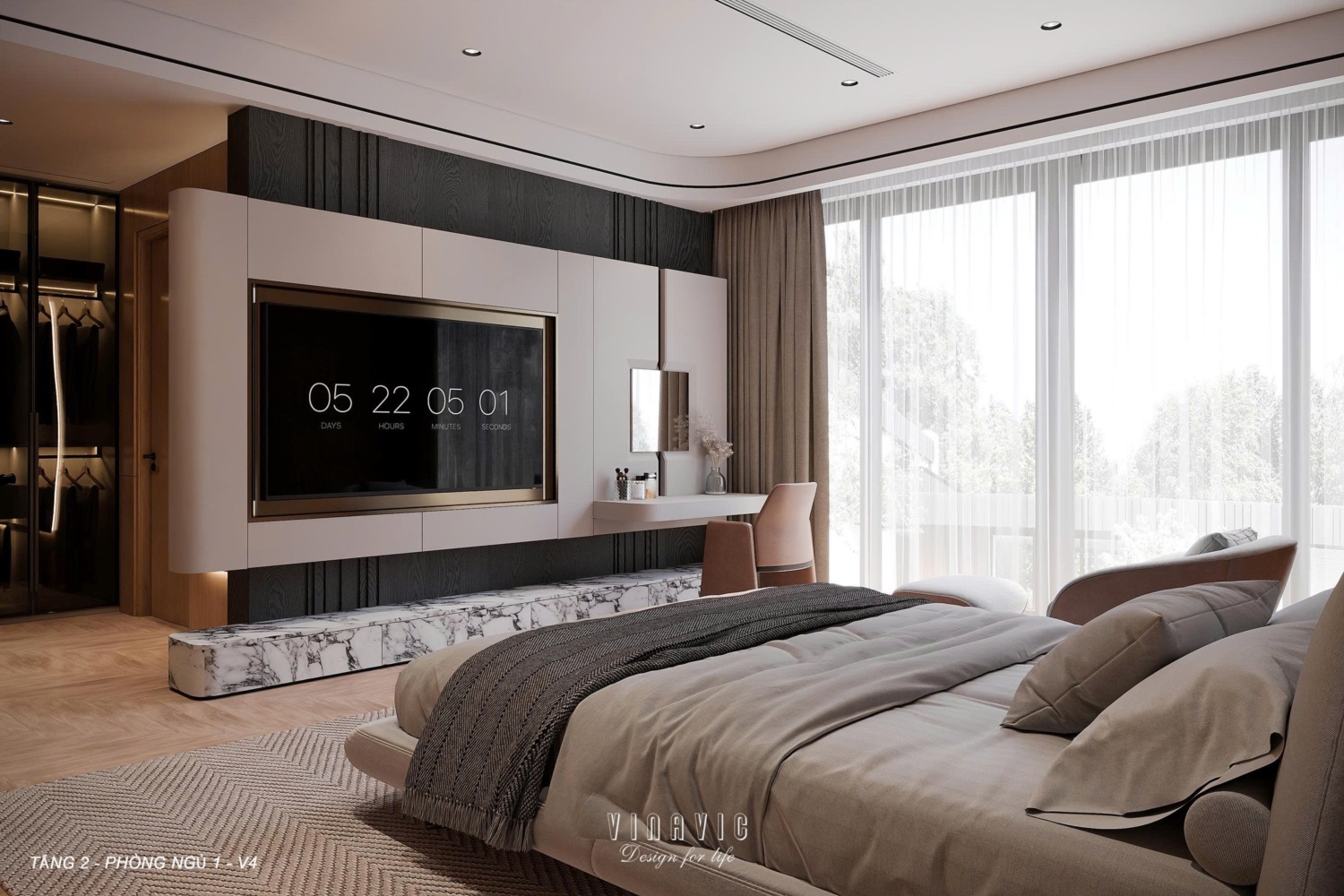 Thiết kế nội thất biệt thự phố 4 tầng CĐT Anh Thành - An Giang NT2371