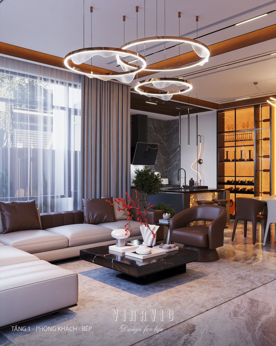Phong cách nội thất hiện đại tại phòng khách