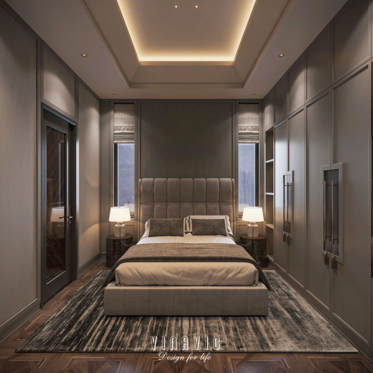 Phòng ngủ phong cách Quiet Luxury sang trongj