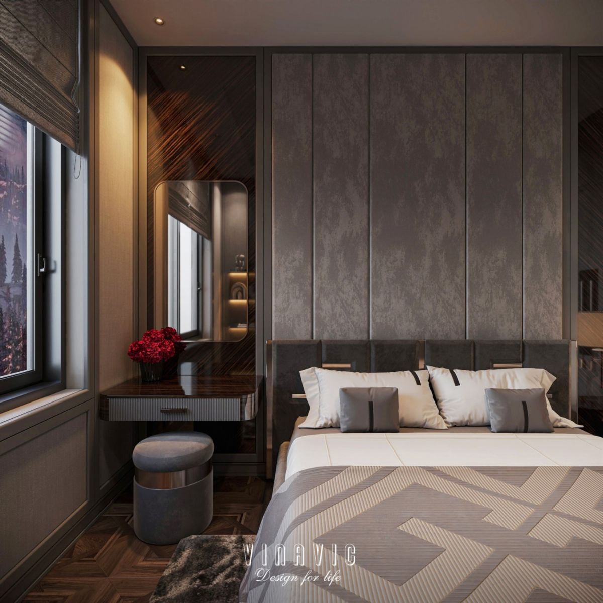 Hệ vách đầu giường tạo vẻ đẹp về thế