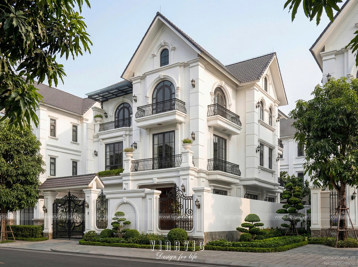 Góc nghiêng khoe vẻ đẹp kiến trúc biệt thự BT2476