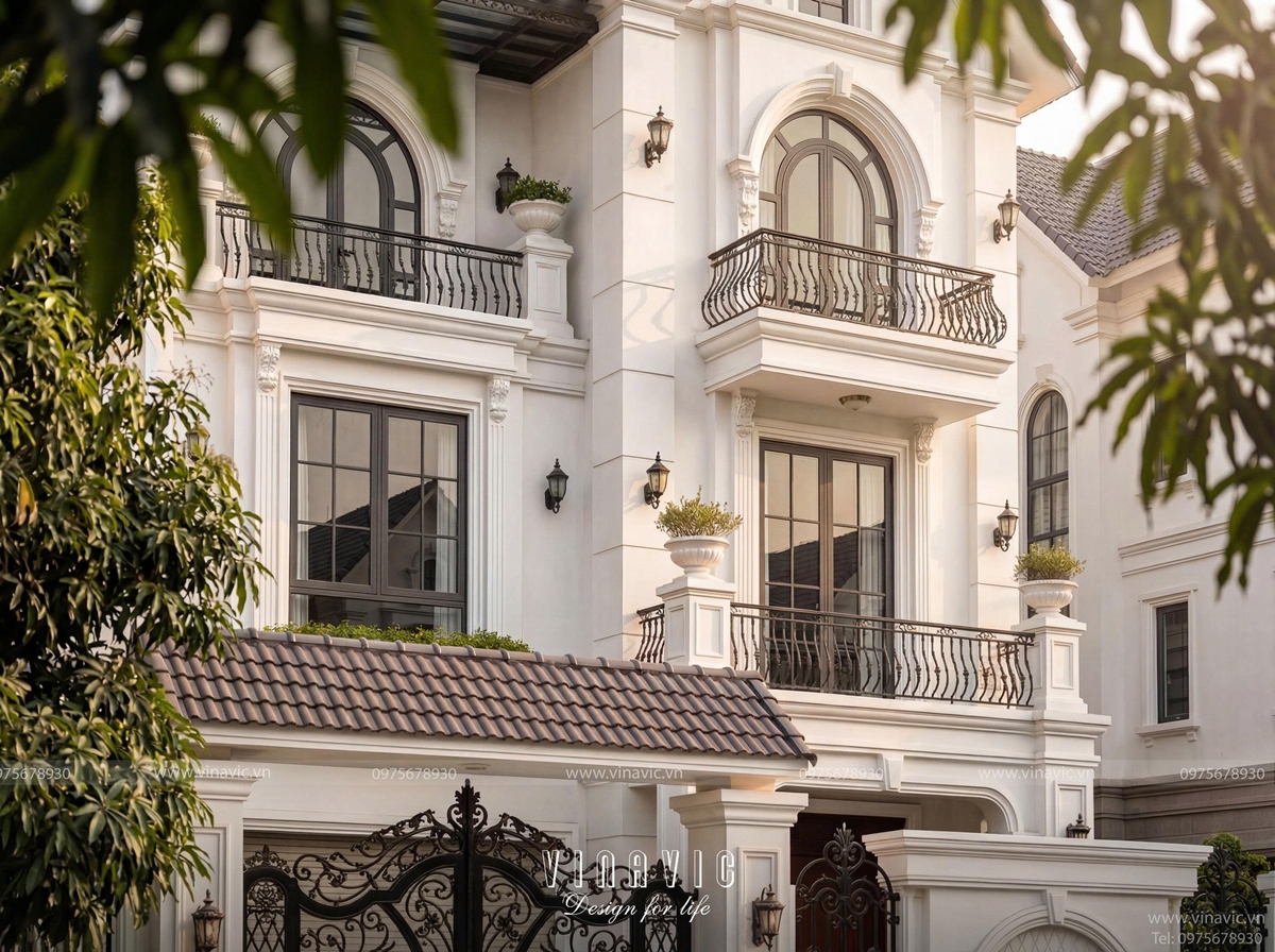 Mặt tiền biệt thự phố 9x13m sang trọng