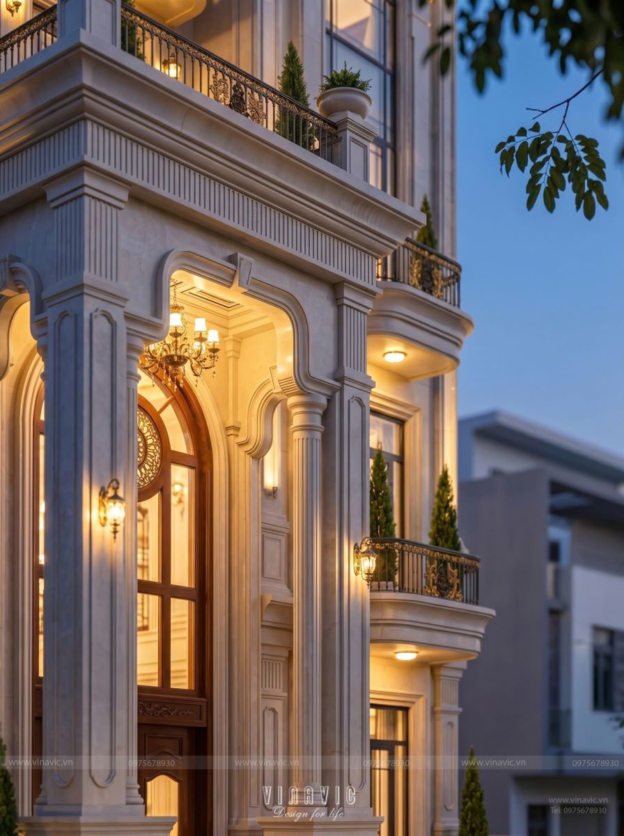 Hệ cửa vòm và cột thức biệt thự tân cổ điển