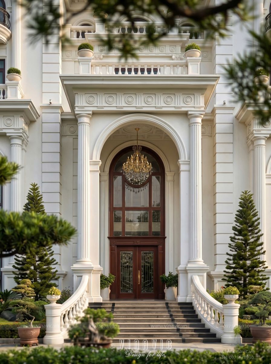 Tổ chức không gian khoa học trong biệt thự tân cổ điển 4 tầng kiểu Pháp