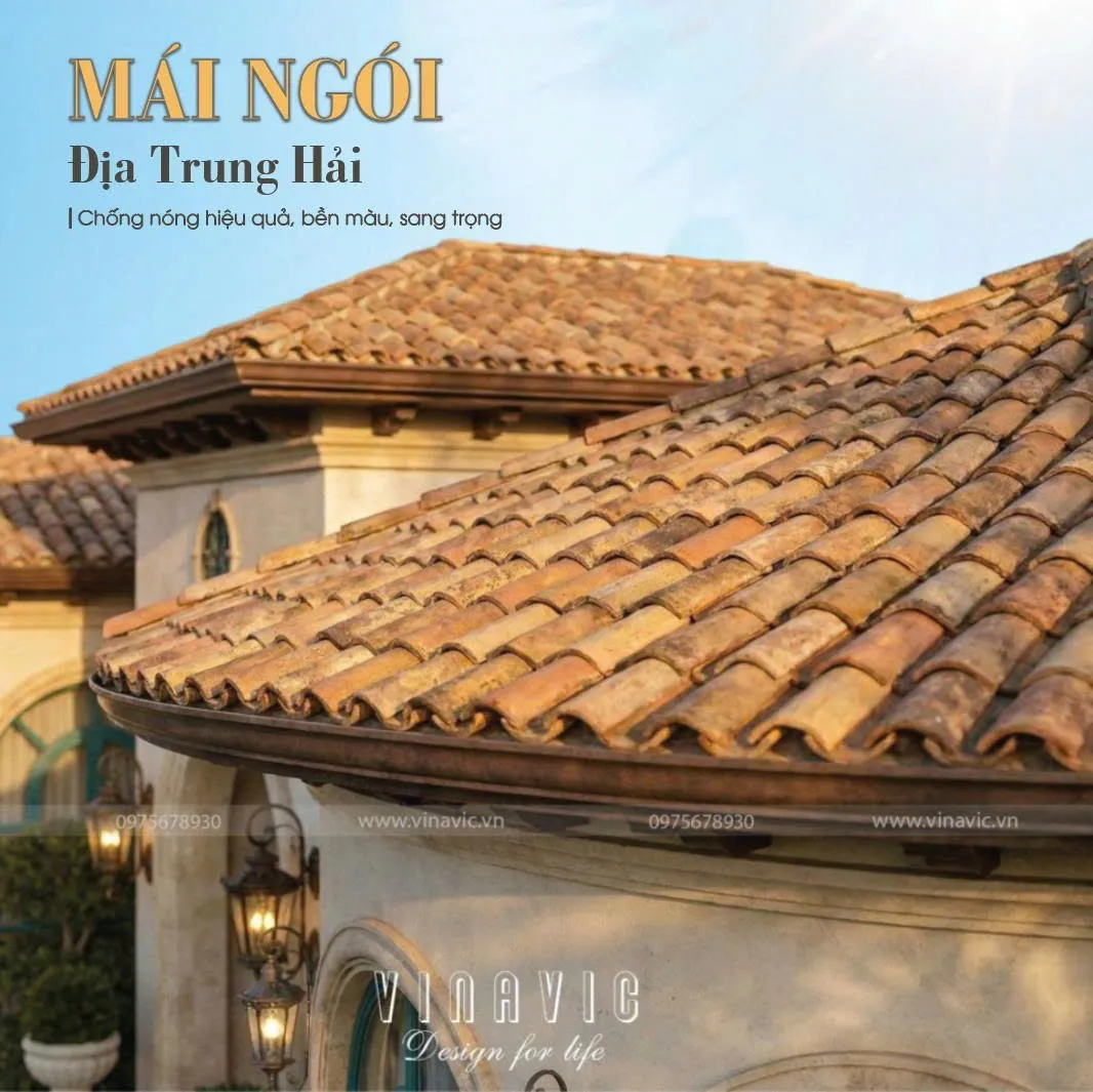 Mái ngói đỏ là đặc trưng của phong cách Địa Trung Hải