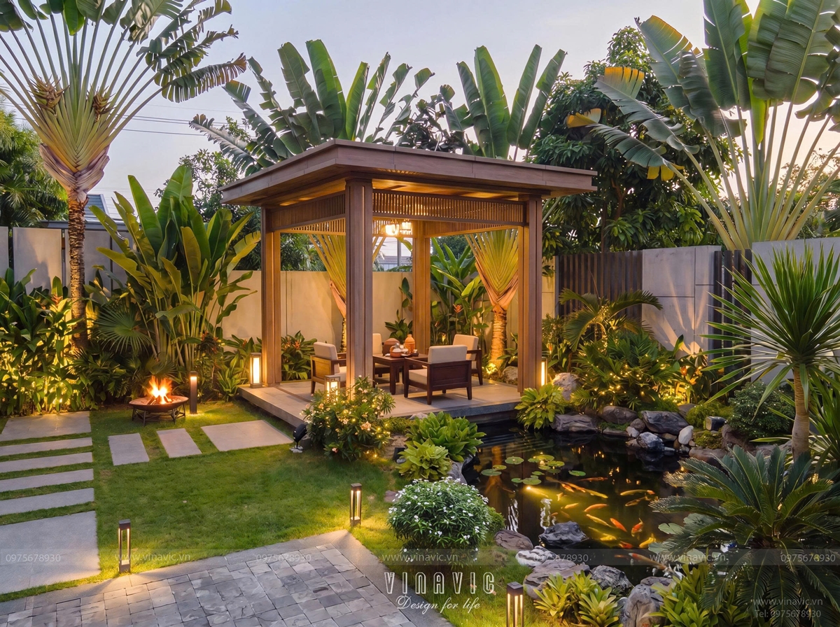 Chòi nghỉ trong thiết kế biệt thự hiện đại