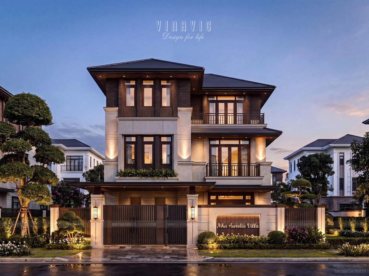 Biệt thự hiện đại​ 3 tầng mái Nhật (15x15m) 225m2 BT2481