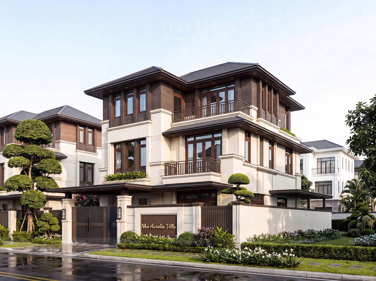 Thông tin dự án biệt thự hiện đại​ 3 tầng mái Nhật (15x15m) 225m2 BT2481