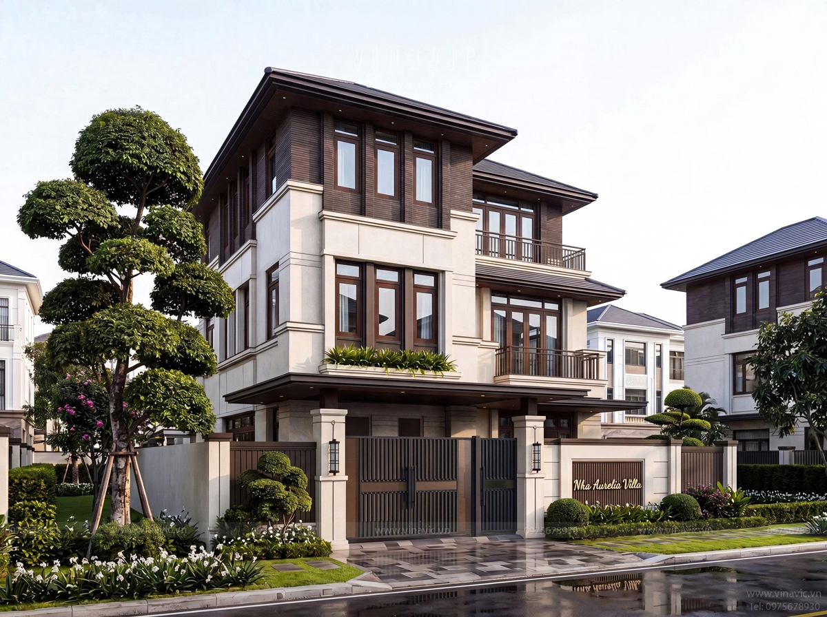 Thiết kế biệt thự hiện đại 3 tầng không gian mở