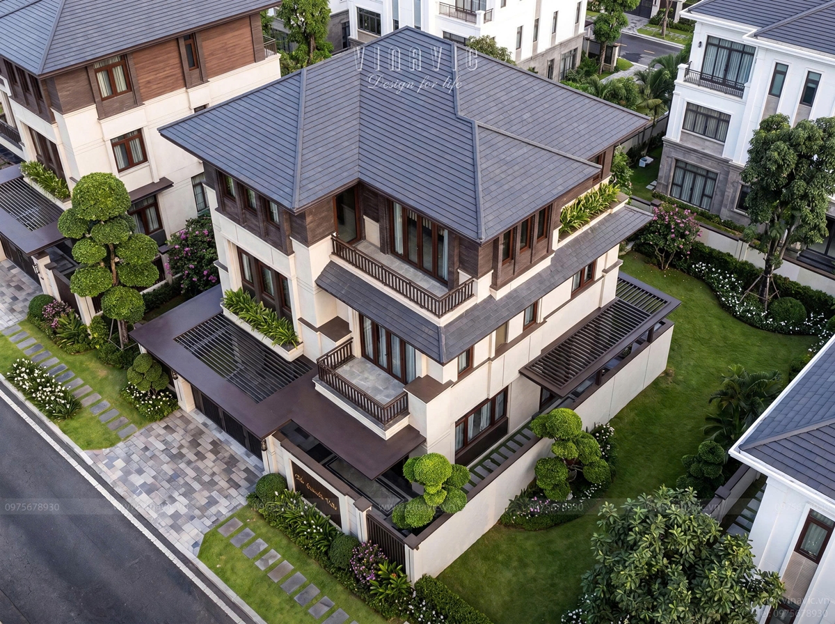 Biệt thự hiện đại 3 tầng – tổ chức không gian và ánh sáng hợp lý