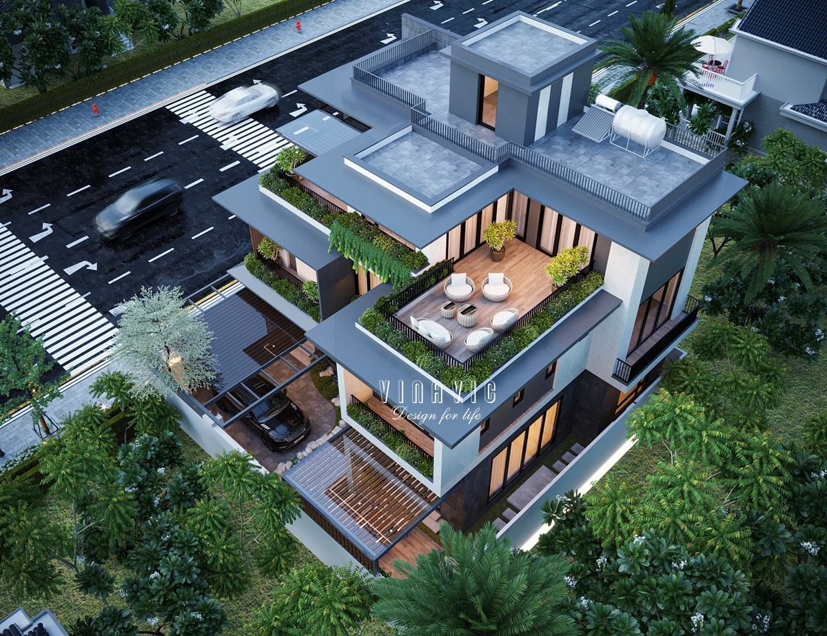 Thông tin dự án Biệt thự hiện đại 3 tầng (16x16m) 256m2 BT2482