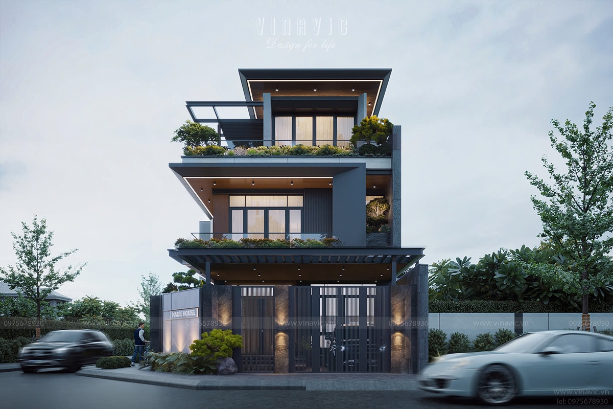Thiết kế biệt thự phố hiện đại 9x20m tối ưu ánh sáng và thông gió tự nhiên
