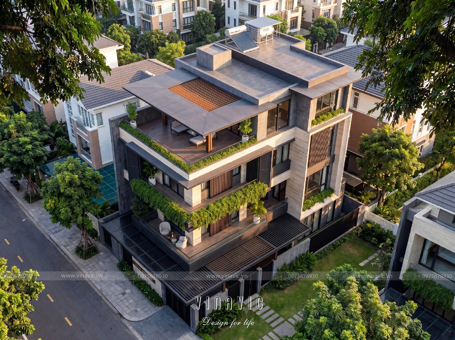 iệt thự hiện đại 4 tầng 247m² đẹp tại Việt Nam