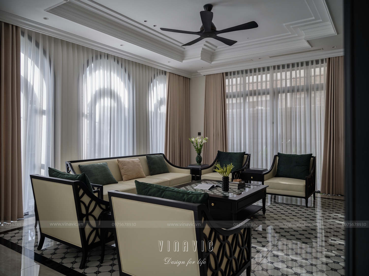 Ảnh thực tế bàn giao nội thất biệt thự do Vinavic thiết kế và thi công TCB2260