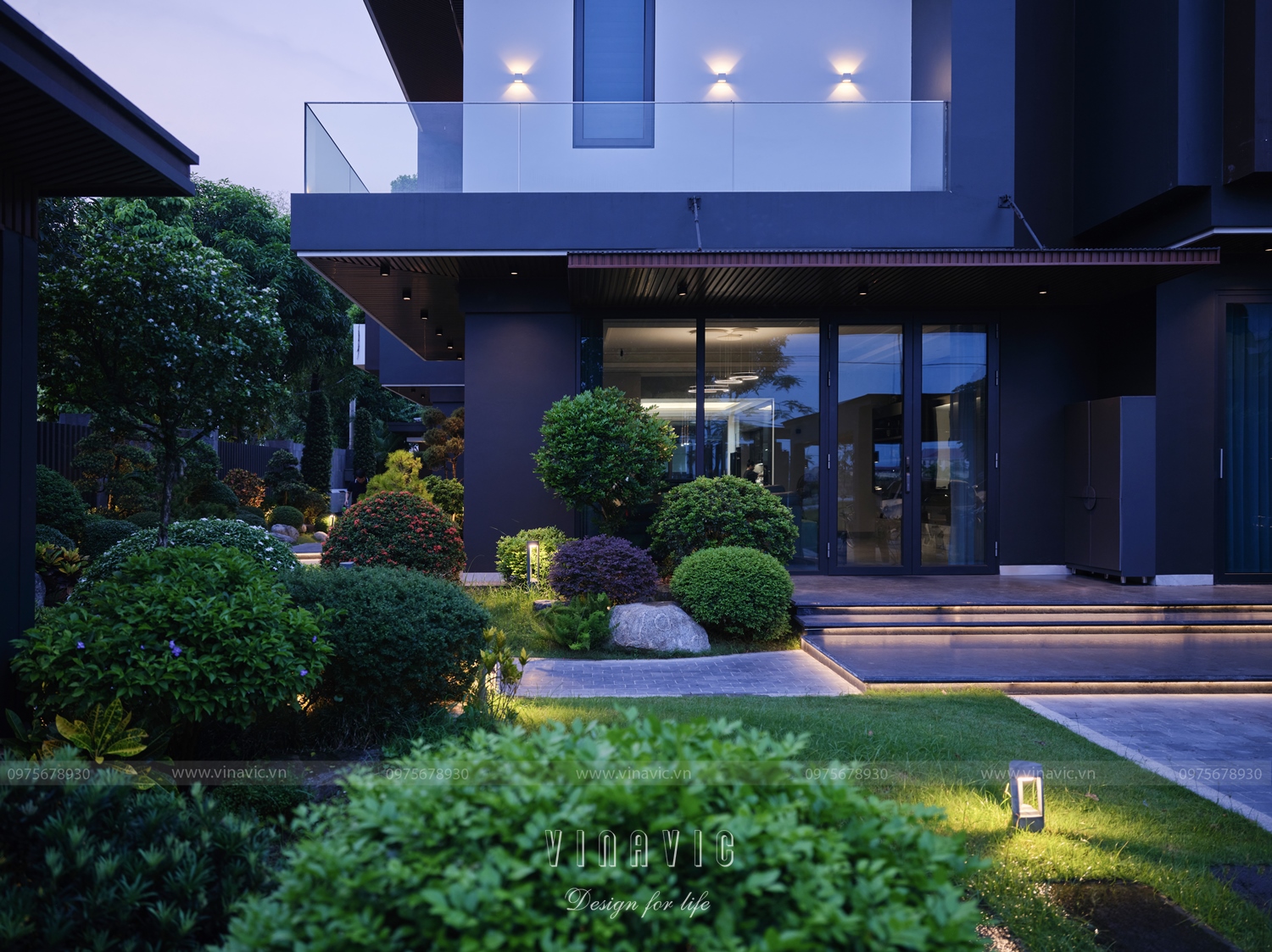 Thi công trọn gói biệt thự hiện đại 3 tầng 420m2 tại Bắc Giang TCB2259