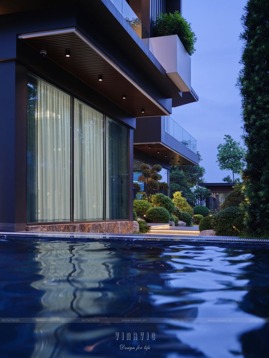 Thi công trọn gói biệt thự hiện đại 3 tầng 420m2 tại Bắc Giang TCB2259