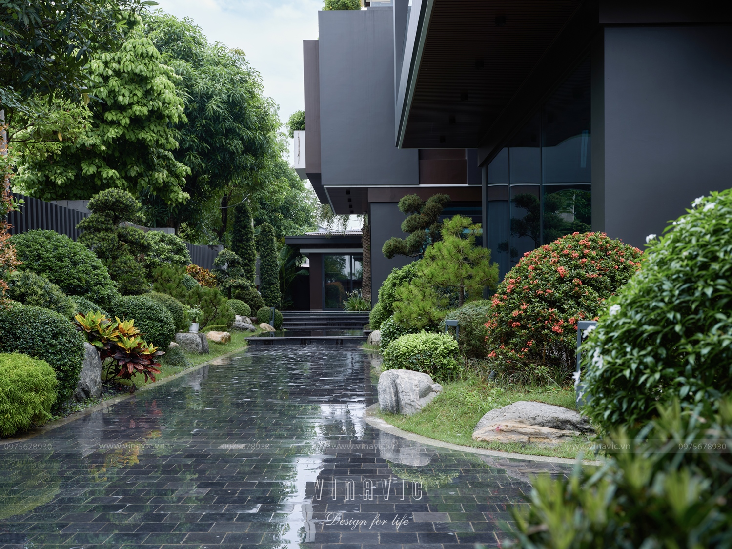 Thi công trọn gói biệt thự hiện đại 3 tầng 420m2 tại Bắc Giang TCB2259