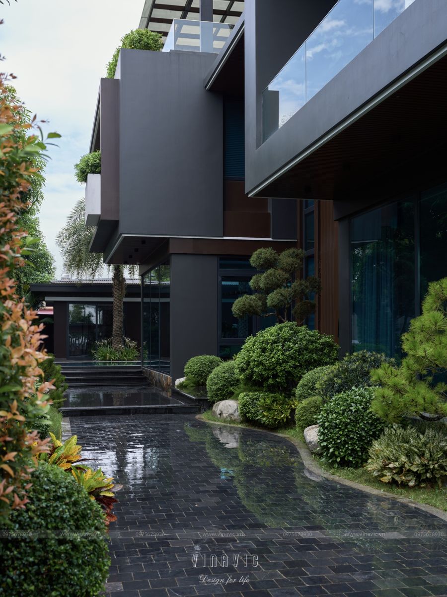 Thi công trọn gói biệt thự hiện đại 3 tầng 420m2 tại Bắc Giang TCB2259