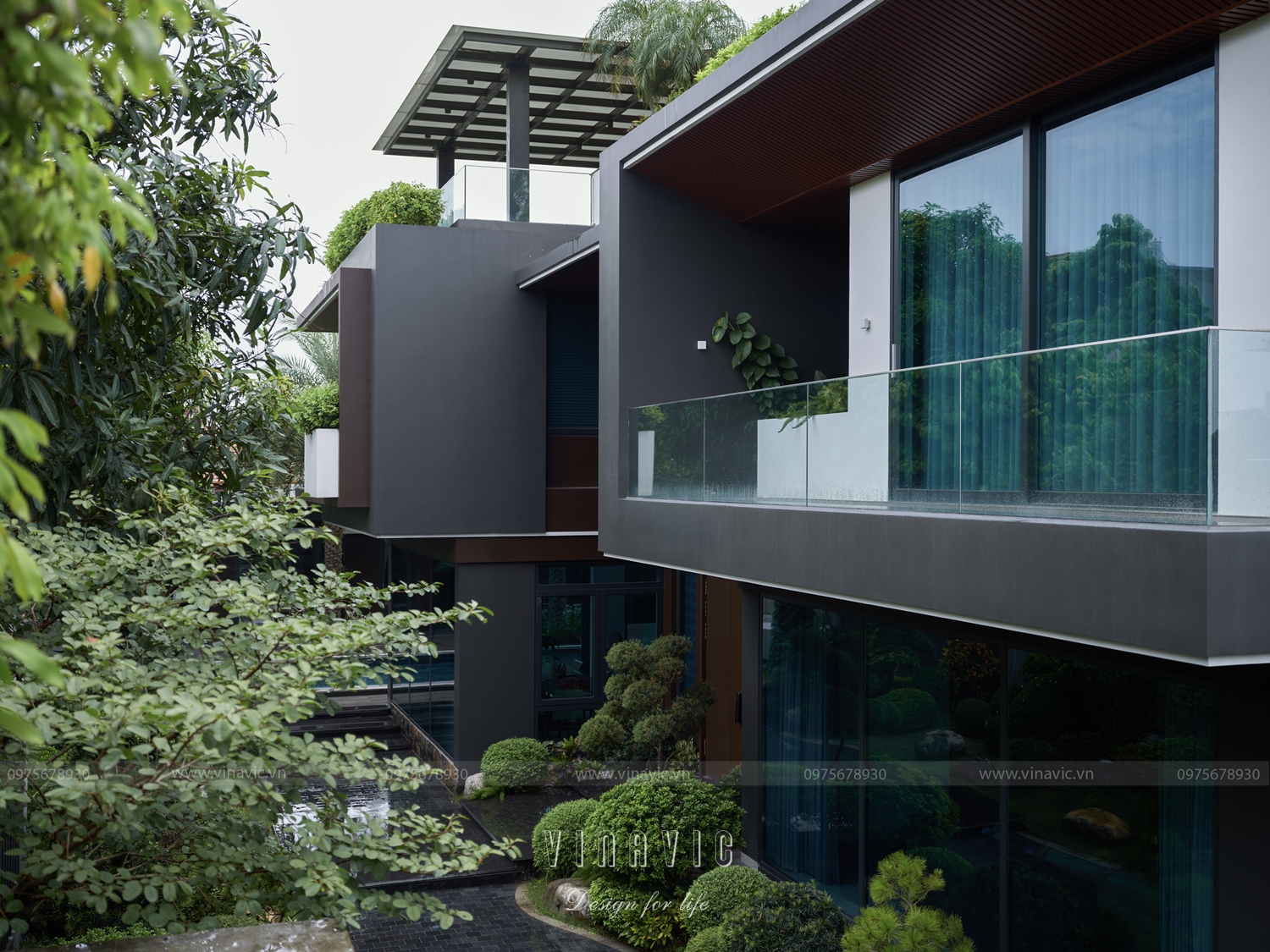 Thi công trọn gói biệt thự hiện đại 3 tầng 420m2 tại Bắc Giang TCB2259