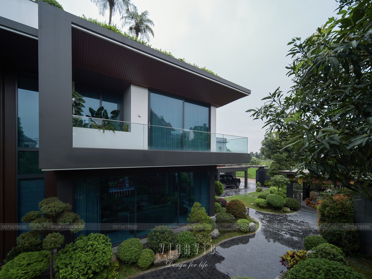 Thi công trọn gói biệt thự hiện đại 3 tầng 420m2 tại Bắc Giang TCB2259