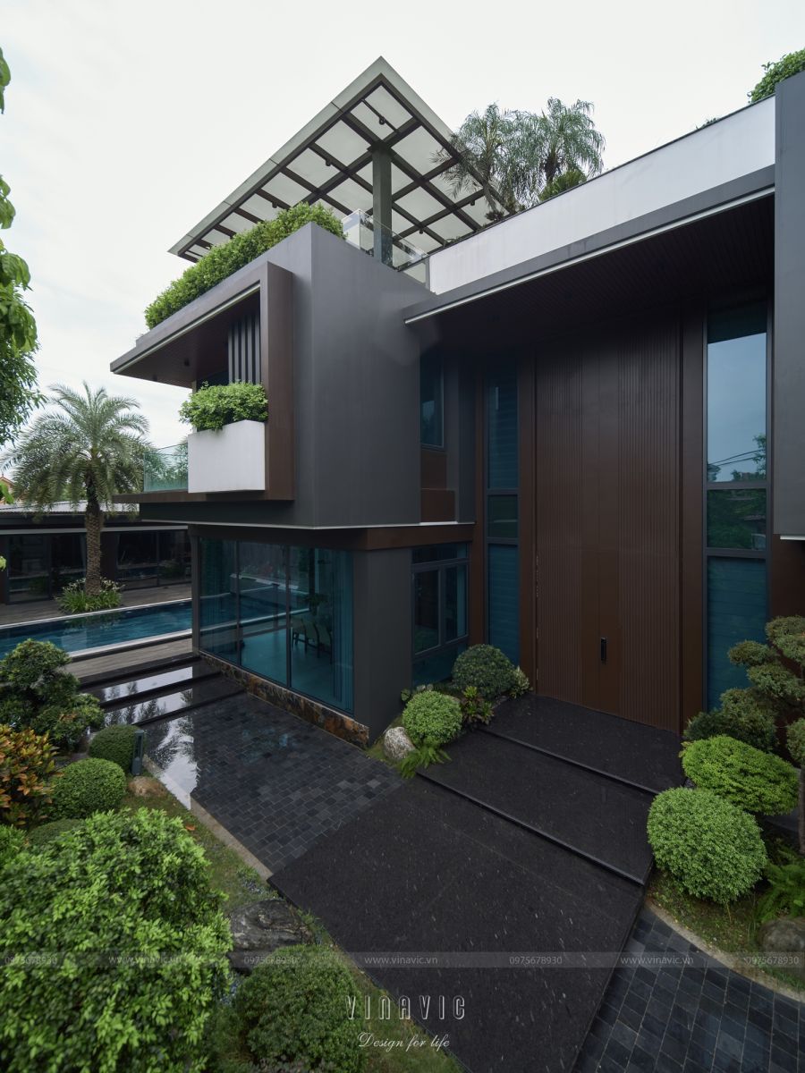 Thi công trọn gói biệt thự hiện đại 3 tầng 420m2 tại Bắc Giang TCB2259