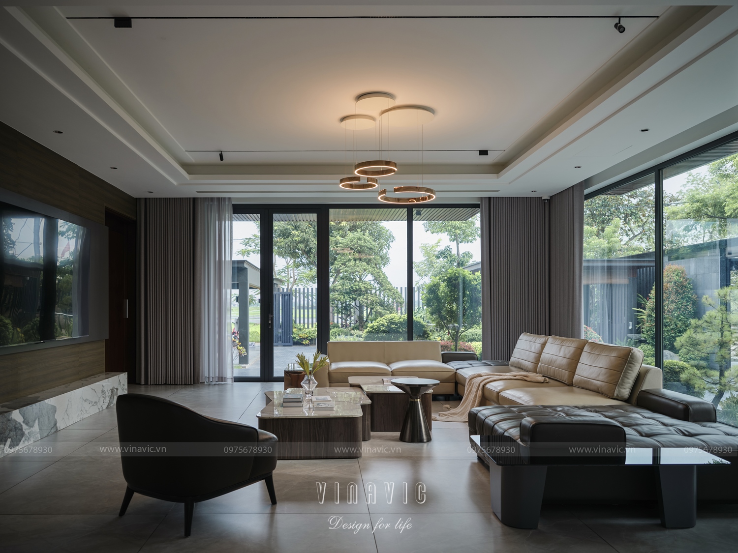 Thi công trọn gói biệt thự hiện đại 3 tầng 420m2 tại Bắc Giang TCB2259