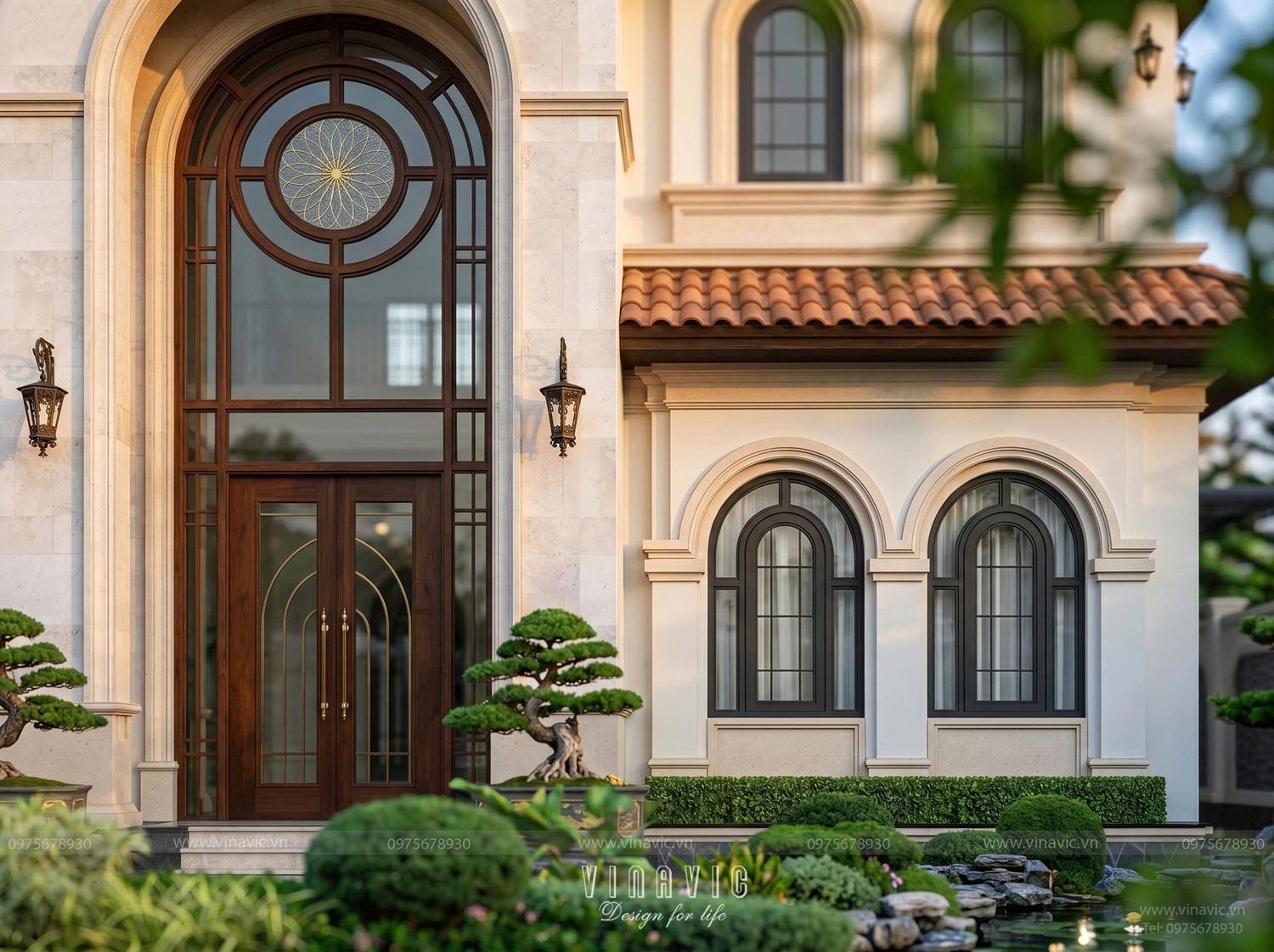 Biệt thự Địa Trung Hải 2 tầng 1 tum hài hòa với cảnh quan thiên nhiên