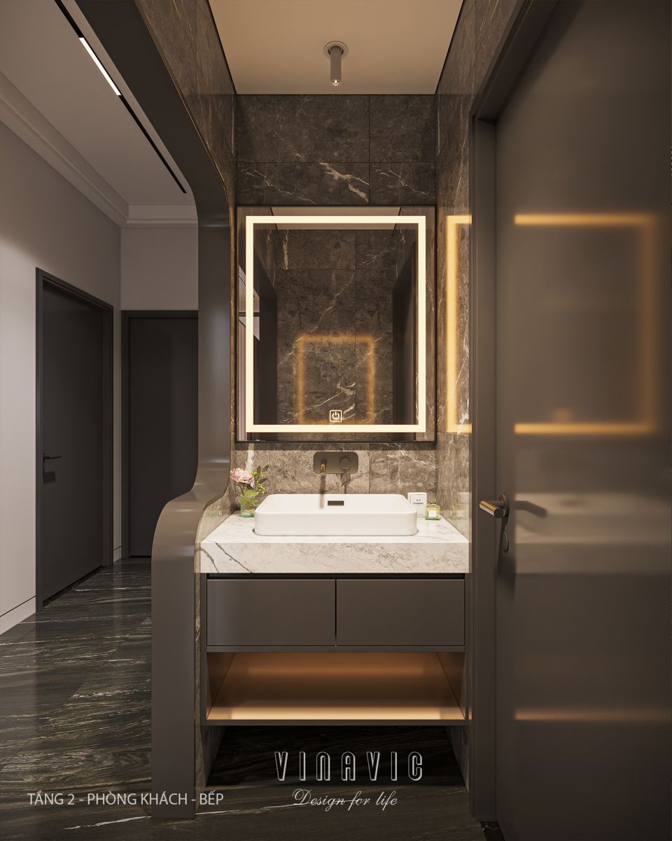 Phối carh WC tầng 2 biệt thự hiện đại