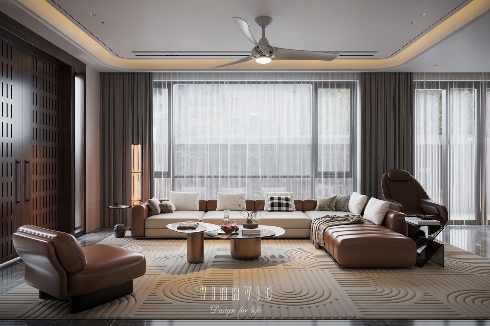 Mẫu thiết kế nội thất phòng khách - bếp biệt thự hiện đại tại Hưng Yên NT2375