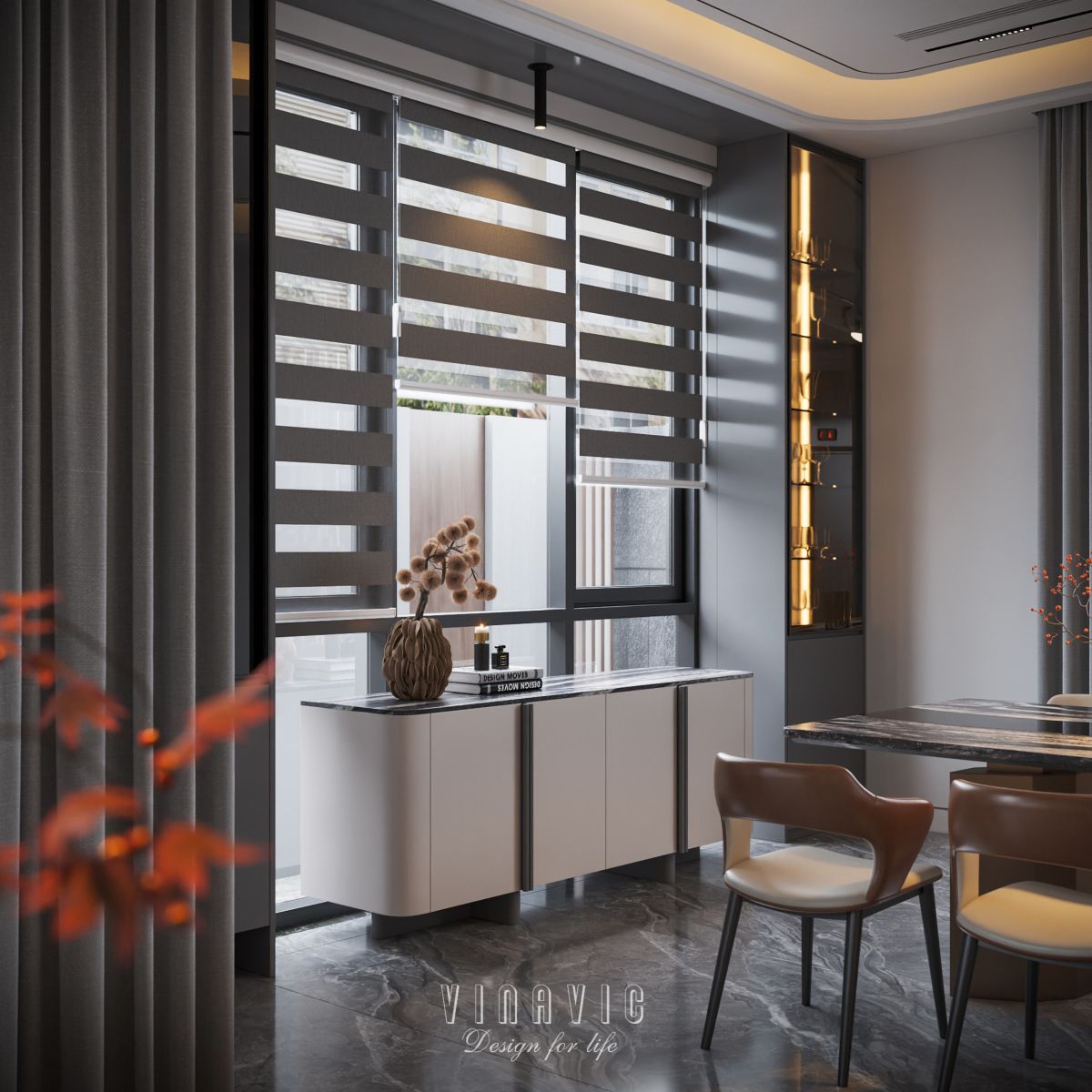 Mẫu thiết kế nội thất phòng khách - bếp biệt thự hiện đại tại Hưng Yên NT2375