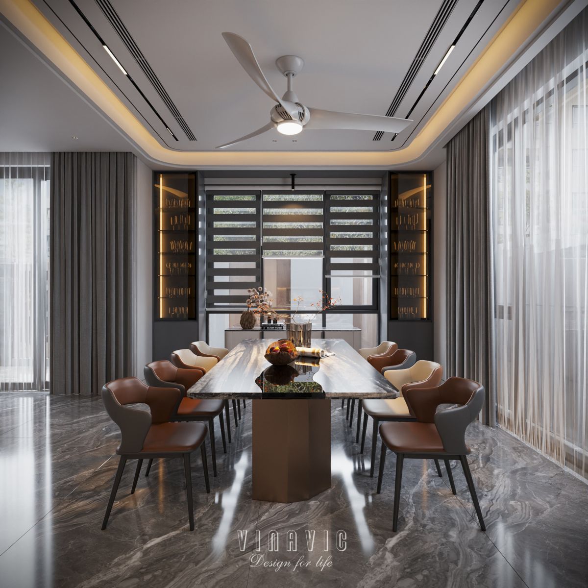 Mẫu thiết kế nội thất phòng khách - bếp biệt thự hiện đại tại Hưng Yên NT2375