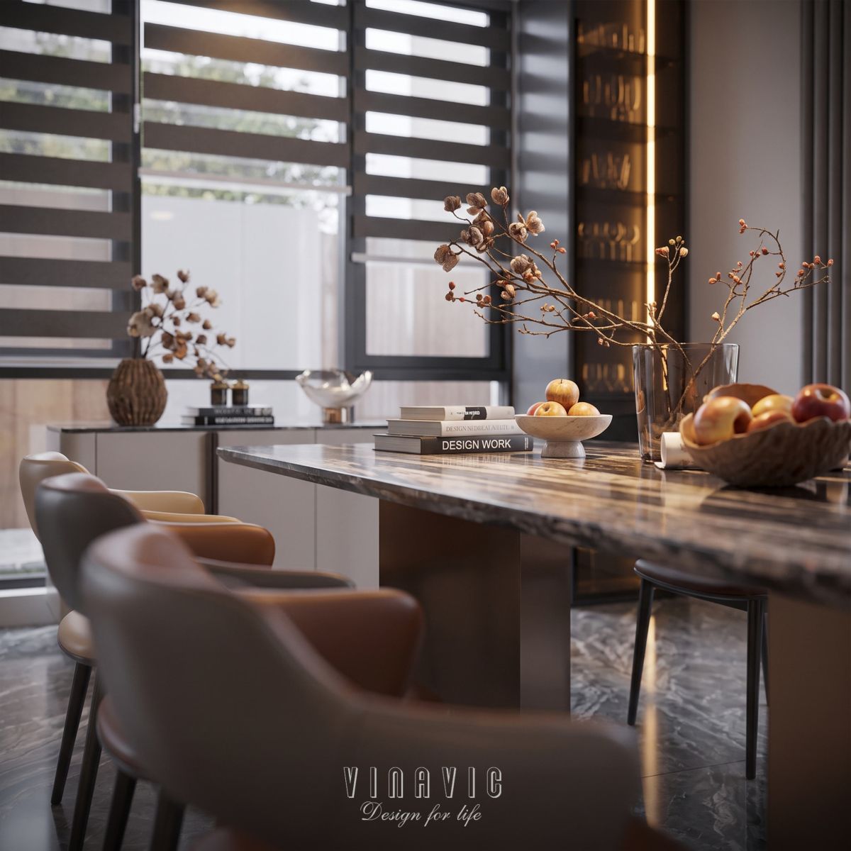 Mẫu thiết kế nội thất phòng khách - bếp biệt thự hiện đại tại Hưng Yên NT2375