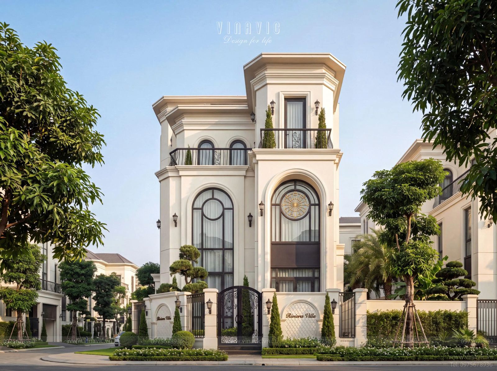 Thiết kế biệt thự 3 tầng tân cổ điển ấn tượng tại Bắc Giang  BT2497