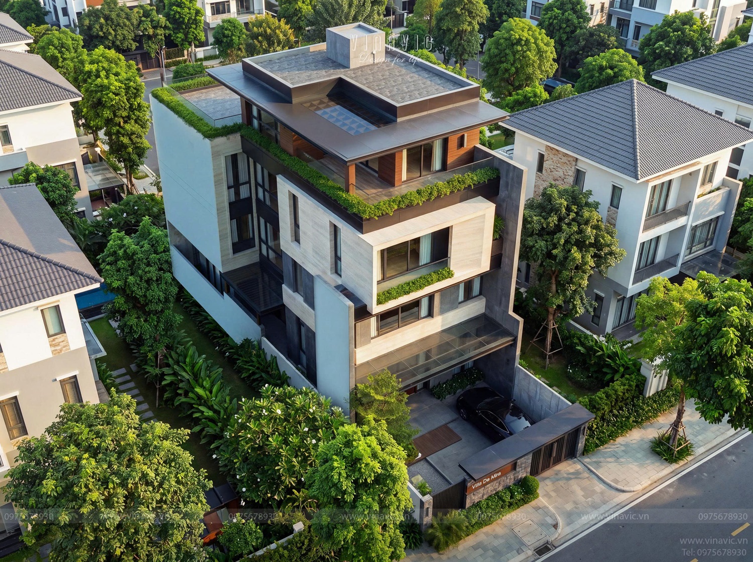Tổng quan mẫu thiết kế biệt thự phố hiện đại 4 tầng tại Lào Cai