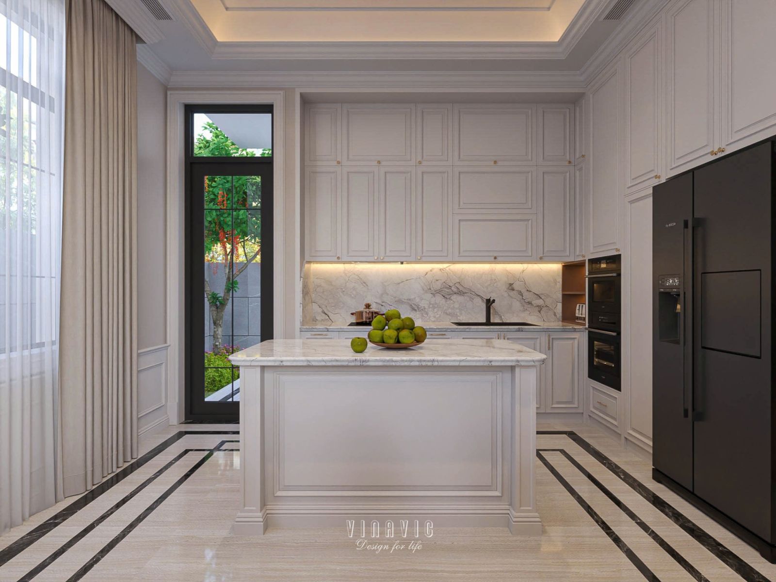 Nội thất tone màu sáng thanh lịch, đồng bộ thiết kế kiến trúc