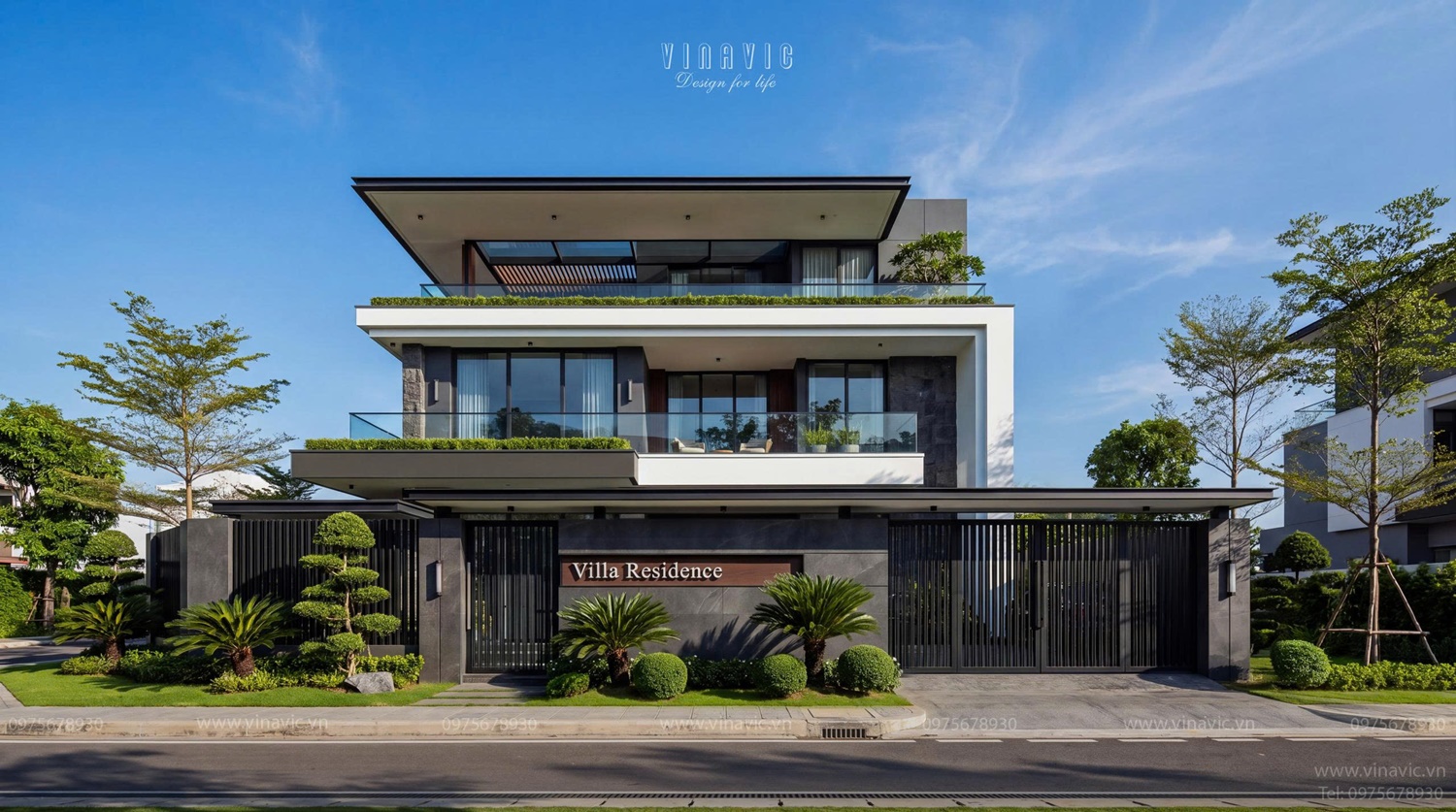 Dự án biệt thự hiện đại 3 tầng mái bằng 18x19m (342m2) BT2506 MRS Phượng tại Nghệ An
