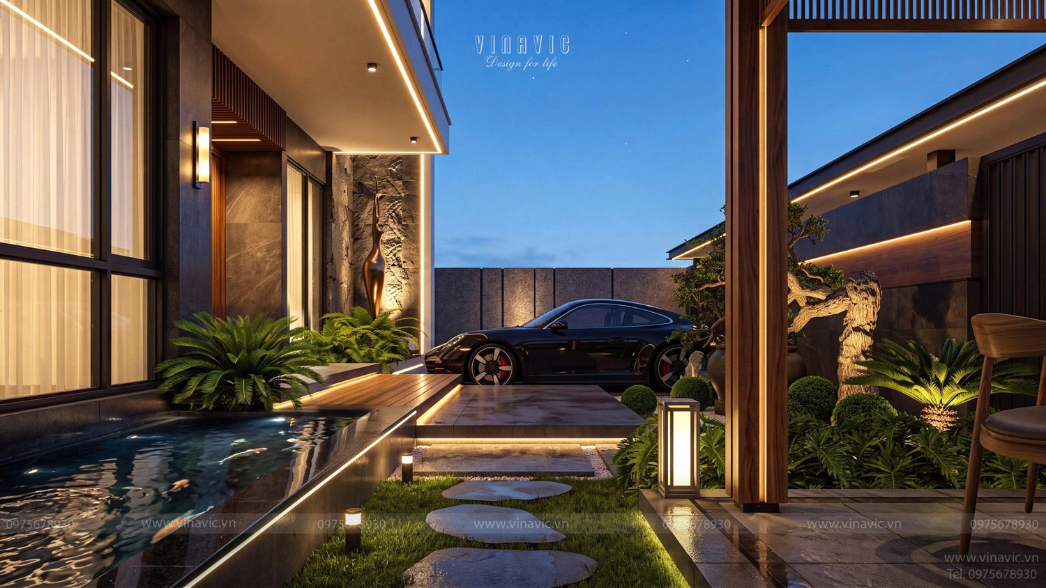 Vinavic tiết chế vật liệu và bố trí phù hợp với từng khối kiến trúc.