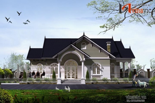 Mẫu nhà vườn 1 tầng cách biệt, thoáng mát
