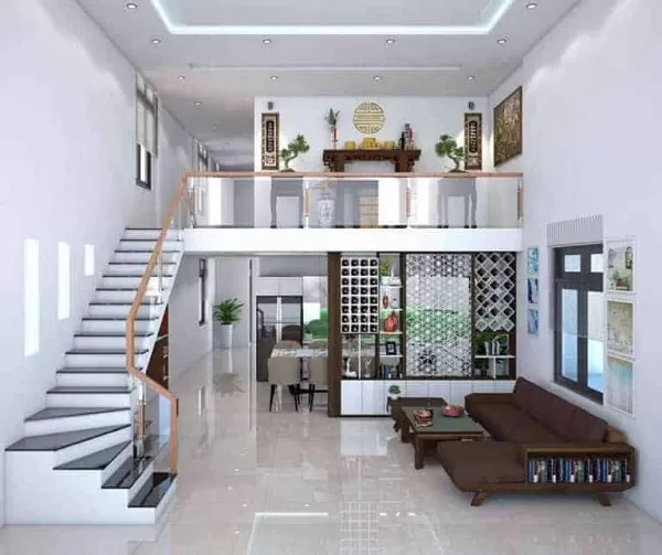 Thiết kế nội thất mẫu nhà gác lửng đẹp cấp 4 diện tích 5x18 (m2)