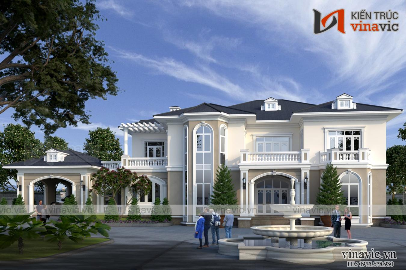 Góc nhìn cận cảnh mẫu dinh thự 2 tầng mái nhật