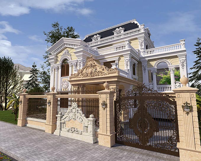 biệt thự 2 tầng kiểu Pháp đẹp 