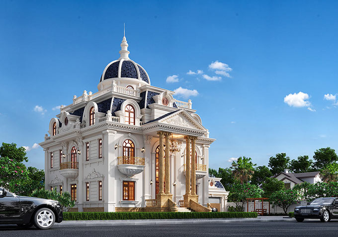 Nhà 2 tầng kiến trúc Pháp