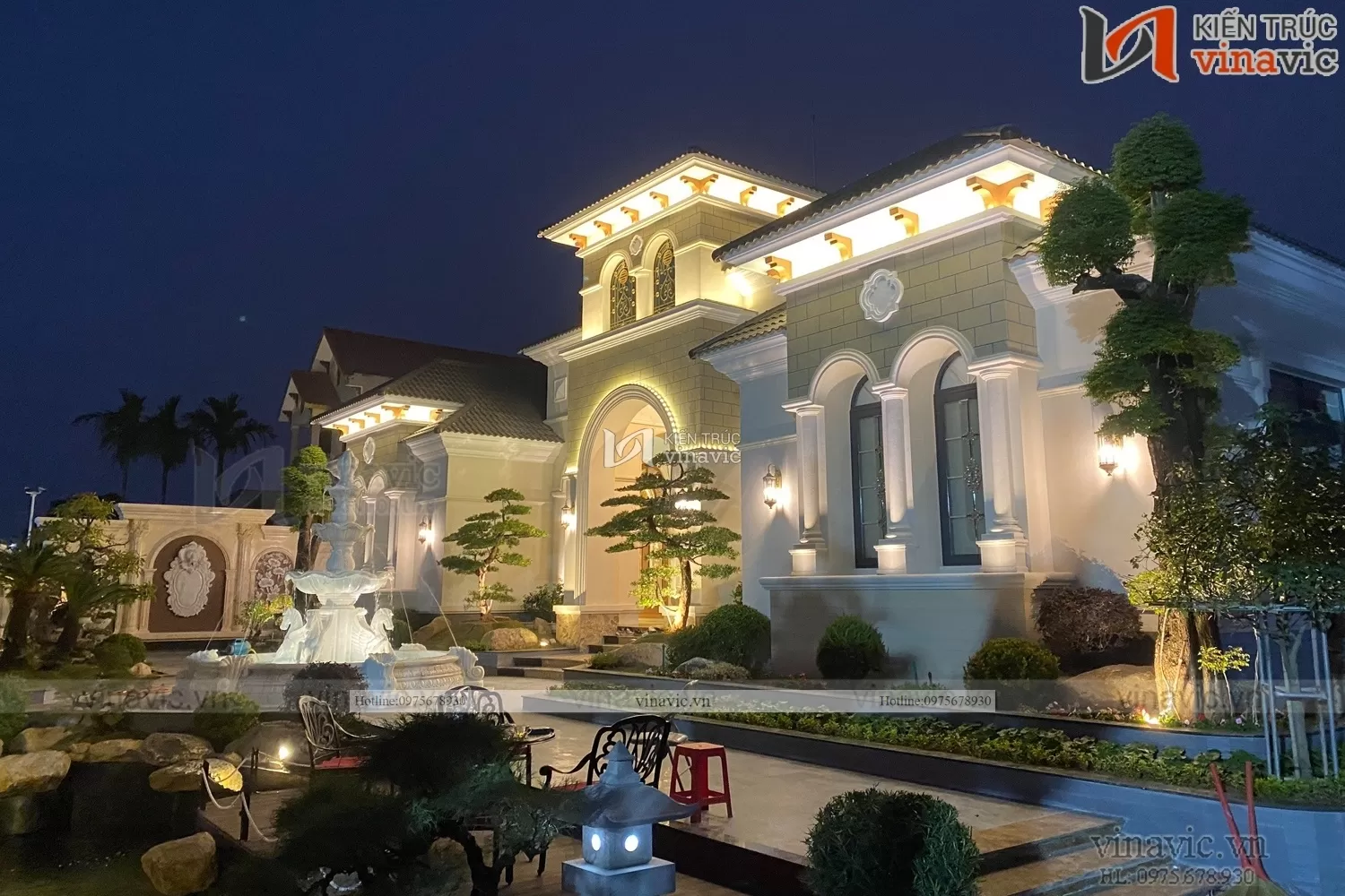 Hoàn thiện biệt thự 1 tầng phong cách Địa Trung Hải TCBT2201