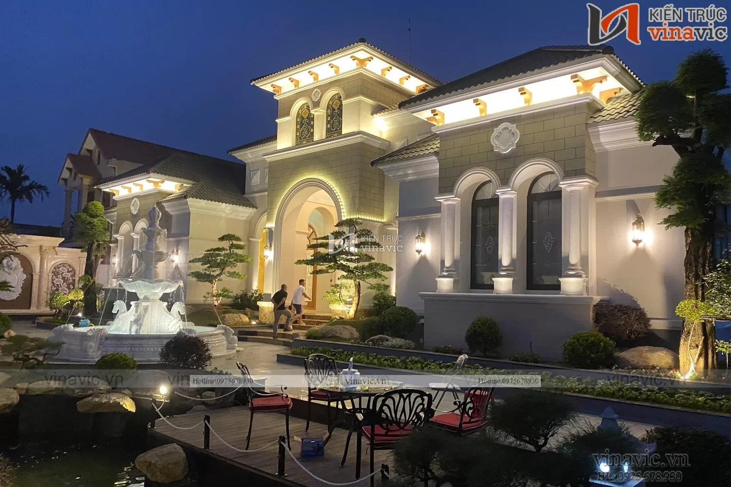 Hoàn thiện biệt thự 1 tầng phong cách Địa Trung Hải TCBT2201