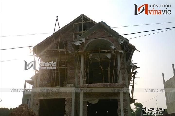 Thi công xây dựng phần thô nhà biệt thự 2 tầng TCBT1498