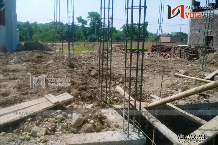 Thi công xây dựng phần thô nhà biệt thự 2 tầng TCBT1498