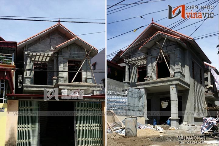 Phần xây dựng cơ bản biệt thự 2 tầng TCBT1449