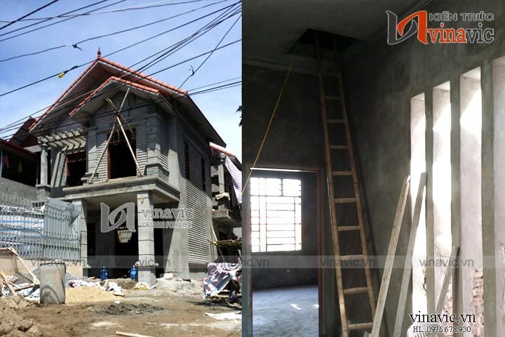 Phần xây dựng cơ bản biệt thự 2 tầng TCBT1449