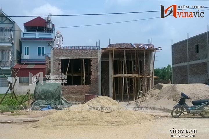 Thi công xây dựng phần thô nhà biệt thự 2 tầng TCBT1498