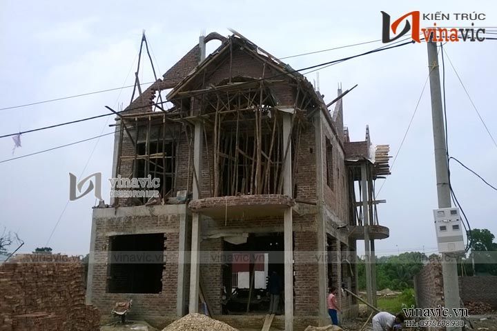 Thi công xây dựng phần thô nhà biệt thự 2 tầng TCBT1498